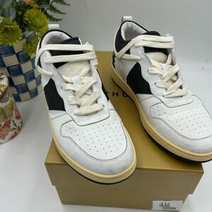 Men's Rhude logo lettering, low top leather sneakers size 9